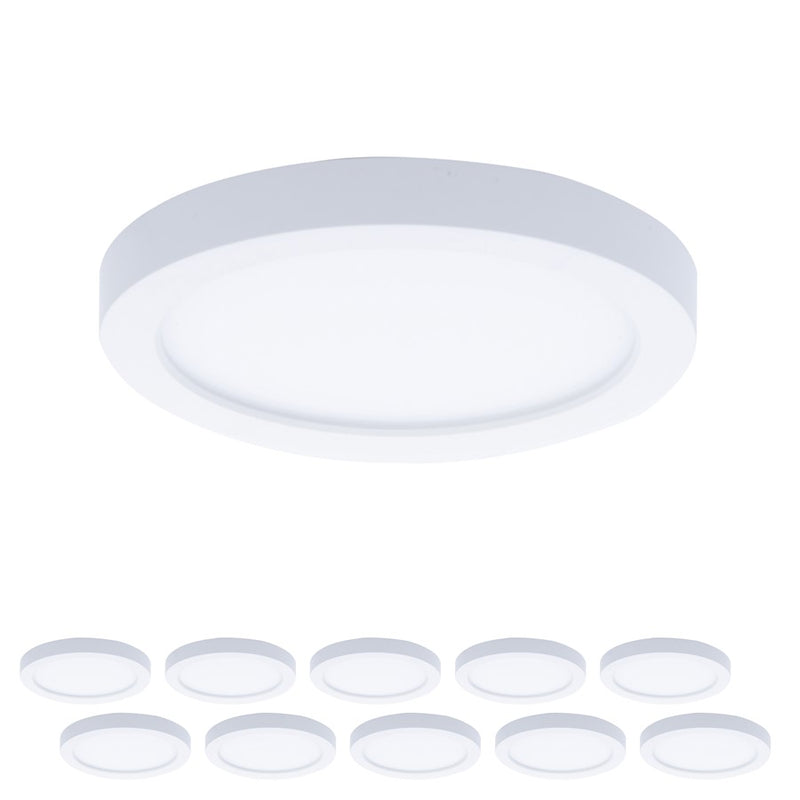 WAC Round 1Lt 5" LED Flush Mount, White/Trans (Pack of 10) - FM-05RN-930-WT-10