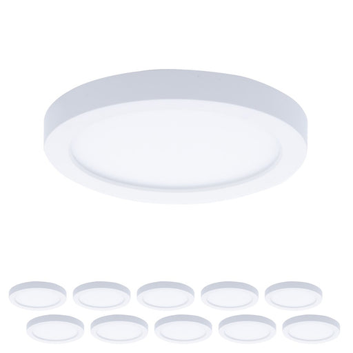 WAC Round 1Lt 5" LED Flush Mount, White/Trans (Pack of 10) - FM-05RN-930-WT-10