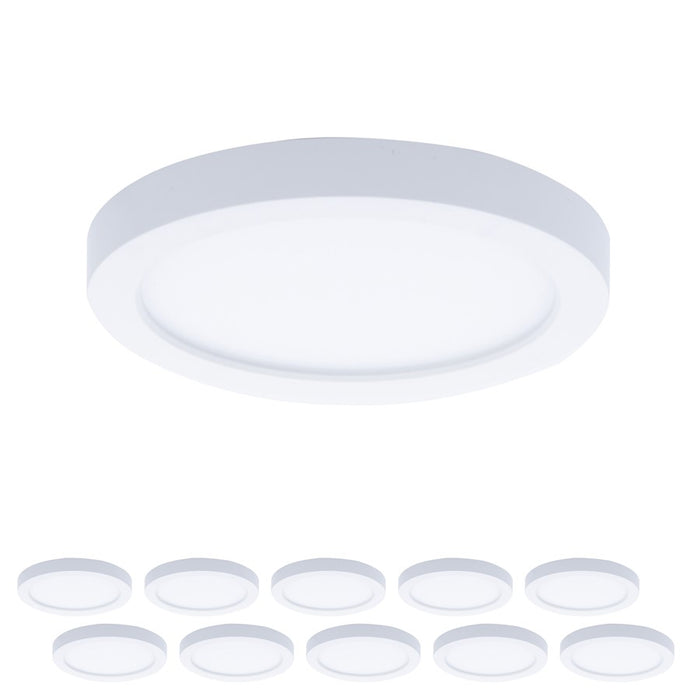 WAC Round 1Lt 5" LED Flush Mount, White/Trans (Pack of 10) - FM-05RN-930-WT-10