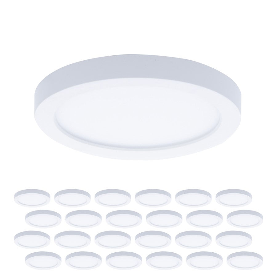 WAC Round 1Lt 5" LED Flush Mount, White/Trans (Pack of 24) - FM-05RN-930-WT-24