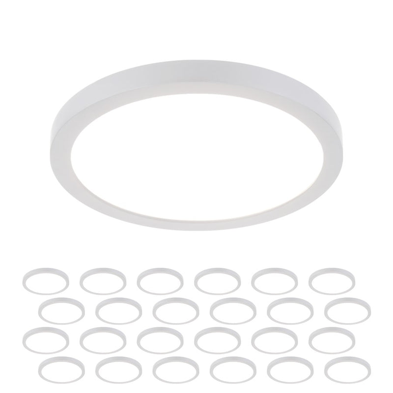 WAC Round 1Lt 7" LED Flush Mount, White/Trans (Pack of 24) - FM-07RN-930-WT-24