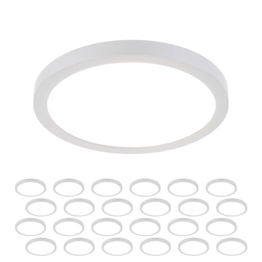WAC Round 1Lt 7" LED Flush Mount, White/Trans (Pack of 24) - FM-07RN-930-WT-24