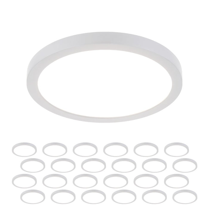 WAC Round 1Lt 7" LED Flush Mount, White/Trans (Pack of 24) - FM-07RN-930-WT-24