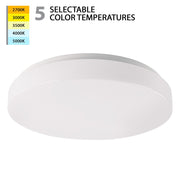 WAC Blo 1Lt LED 15" 5CCT Flush Mount, White/White - FM-115-CS-WT