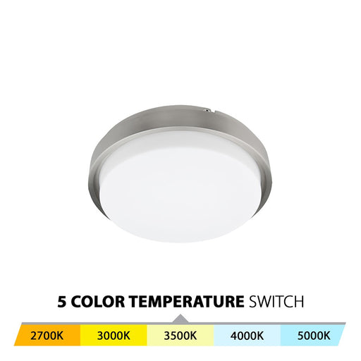 WAC Lithium 1Lt LED 15" Round Flush Mount/5CCT, Nickel/White