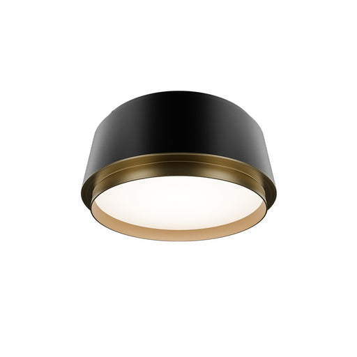 dweLED Salvo 1Lt 9" Flush/2700K, Black Brass/White Opaque - FM-20509-27-BK-AB