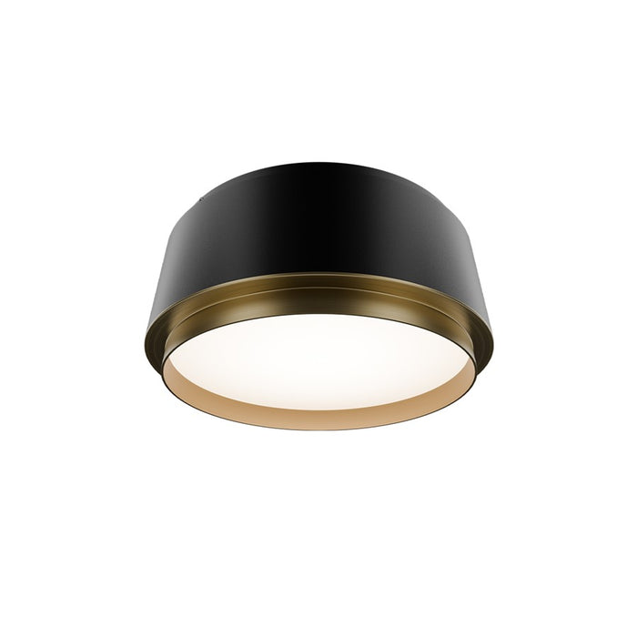 dweLED Salvo 1Lt 9" Flush/2700K, Black Brass/White Opaque - FM-20509-27-BK-AB