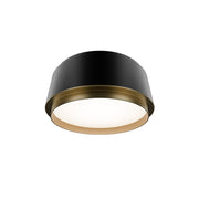 dweLED Salvo 1Lt 9" Flush/3000K, Black Brass/White Opaque - FM-20509-30-BK-AB