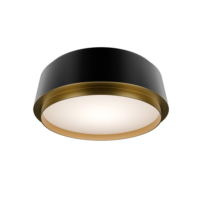 dweLED Salvo 1Lt 12" Flush/2700K, Black Brass/White Opaque - FM-20512-27-BK-AB