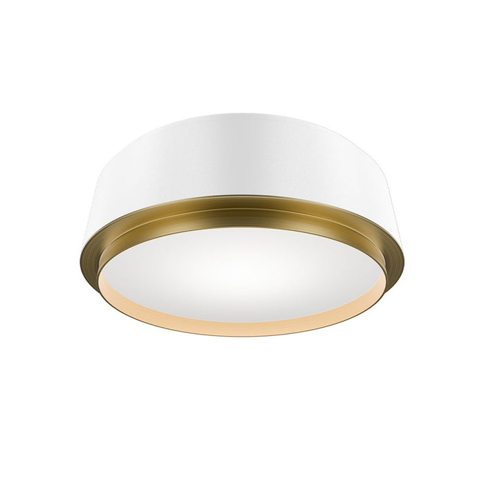 dweLED Salvo 1Lt 12" Flush/2700K, White Brass/White Opaque - FM-20512-27-WT-AB