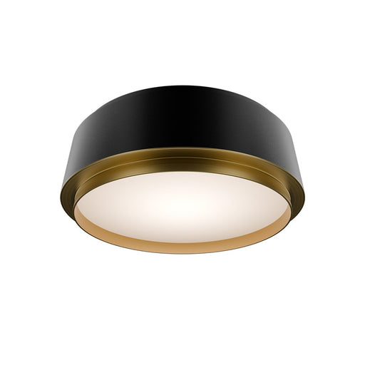dweLED Salvo 1Lt 12" Flush/3000K, Black Brass/White Opaque - FM-20512-30-BK-AB