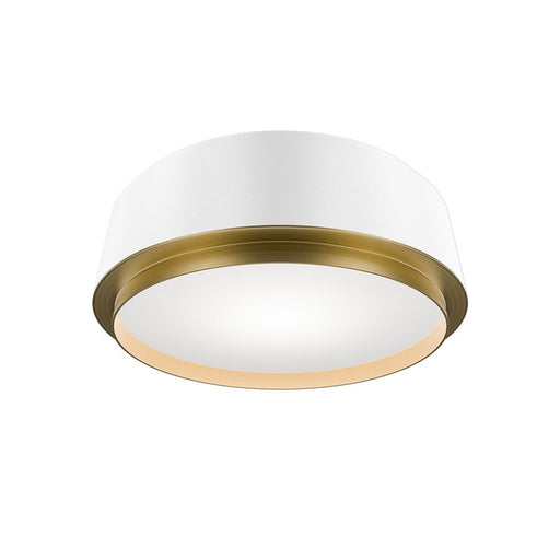 dweLED Salvo 1Lt 12" Flush/3000K, White Brass/White Opaque - FM-20512-30-WT-AB