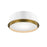 dweLED Salvo 1Lt 12" Flush/4000K, White Brass/White Opaque - FM-20512-40-WT-AB