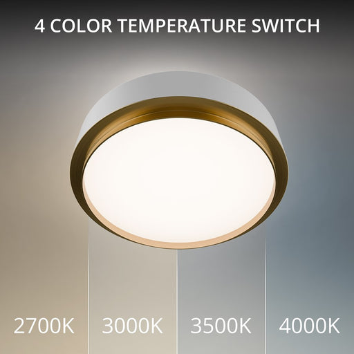 dweLED Salvo 1Lt 15" Flush/2700K, White Brass/White Opaque