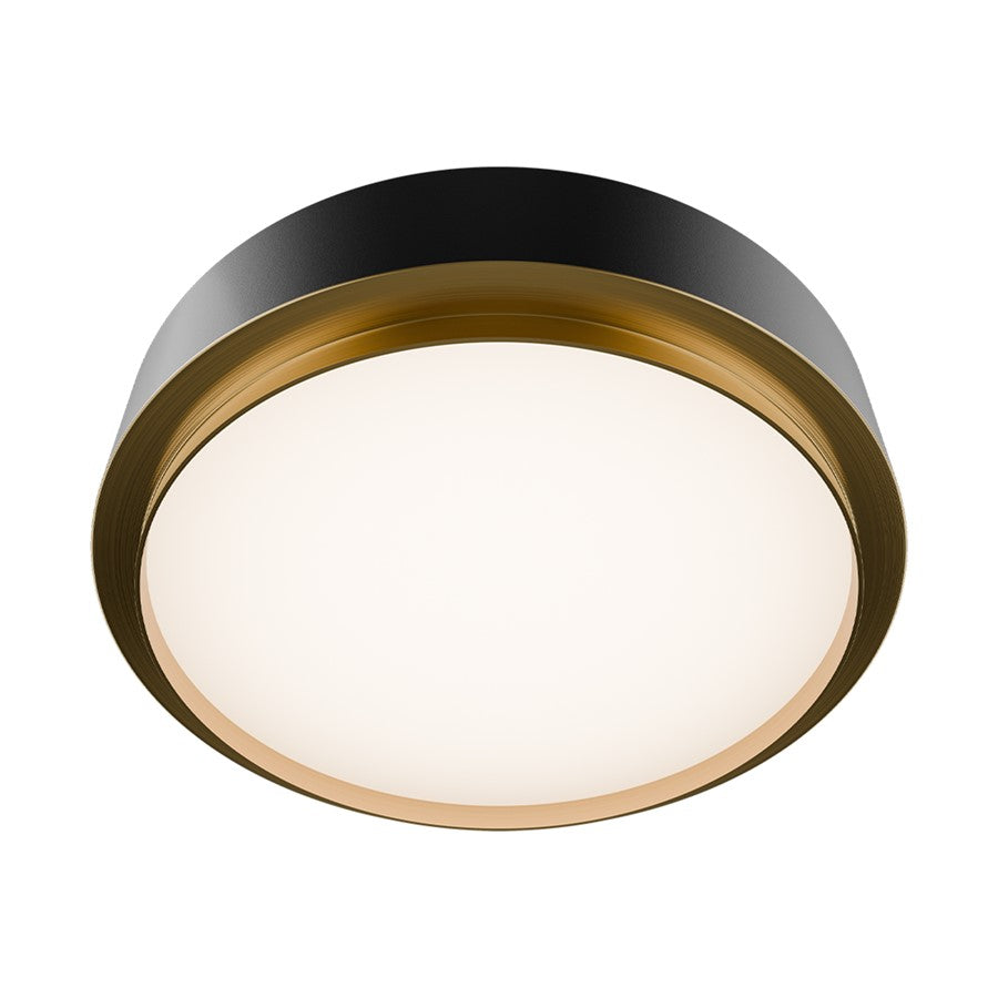 dweLED Salvo 1Lt 15" Flush/3000K, Black Brass/White Opaque - FM-20515-30-BK-AB