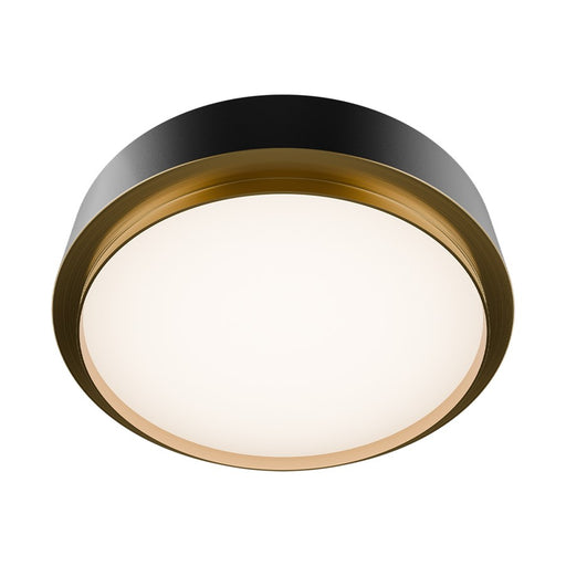dweLED Salvo 1Lt 15" Flush/4000K, Black Brass/White Opaque - FM-20515-40-BK-AB