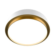 dweLED Salvo 1Lt 15" Flush/4000K, White Brass/White Opaque - FM-20515-40-WT-AB