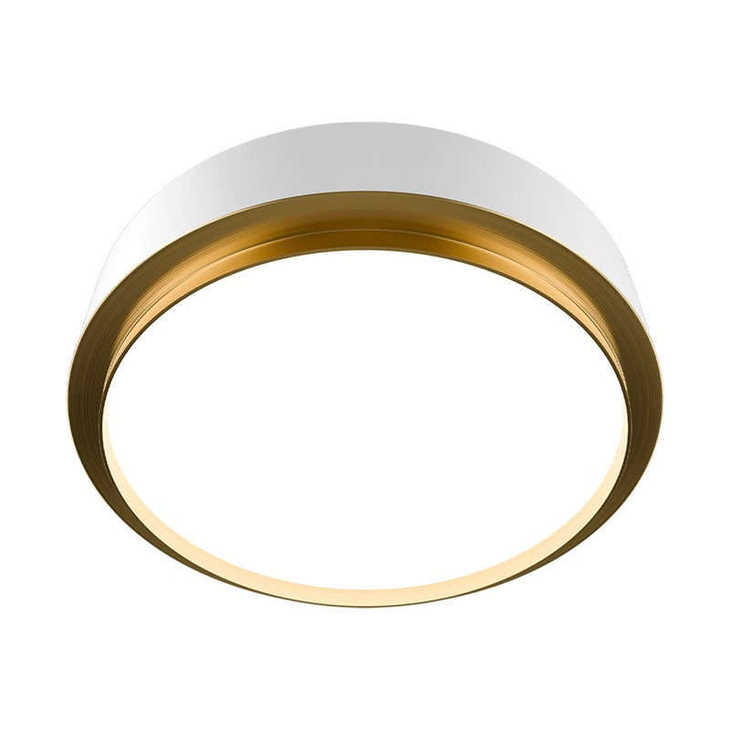 dweLED Salvo 1Lt 15" Flush/4000K, White Brass/White Opaque - FM-20515-40-WT-AB