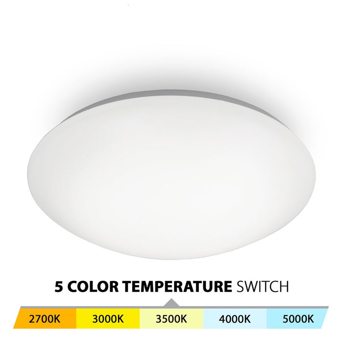 WAC Glo 1Lt LED 5CCT 11" Flush Mount, White/Opaque