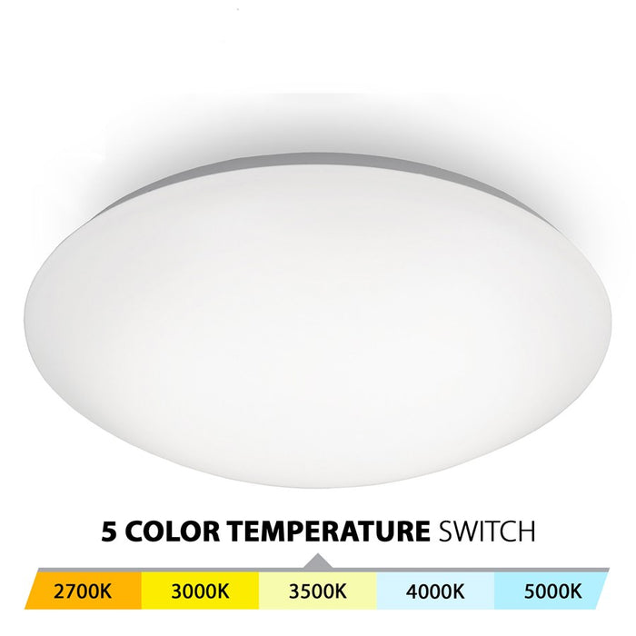 WAC Glo 1Lt LED 5CCT 14" Flush Mount, White/Opaque