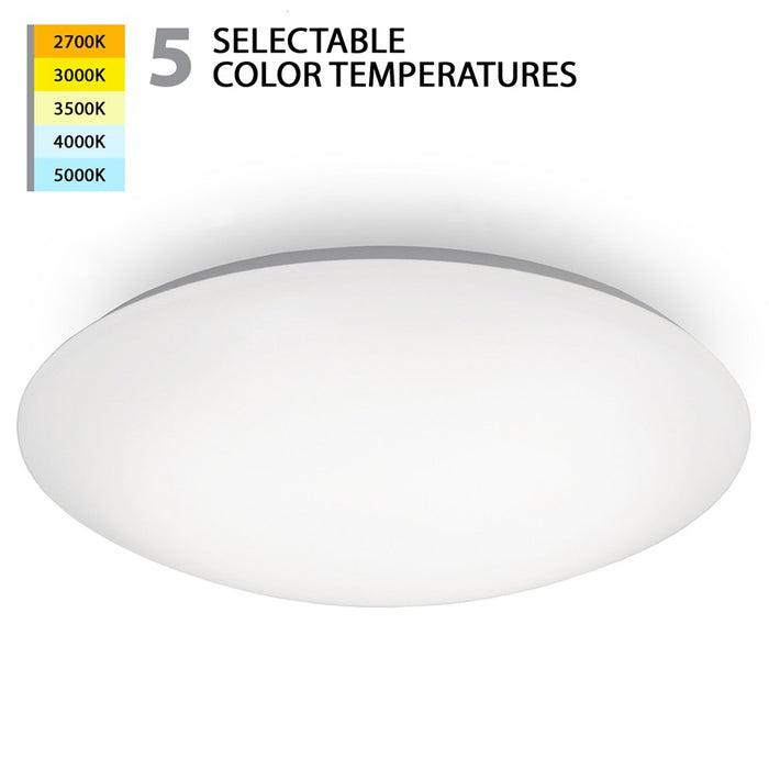 WAC Glo 1Lt LED 5CCT 16" Flush Mount, White/Opaque - FM-216-CS-WT