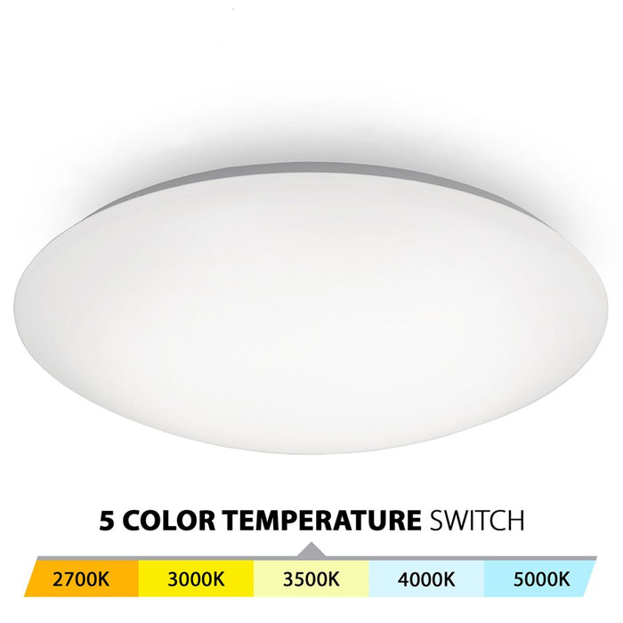 WAC Glo 1Lt LED 5CCT 16" Flush Mount, White/Opaque