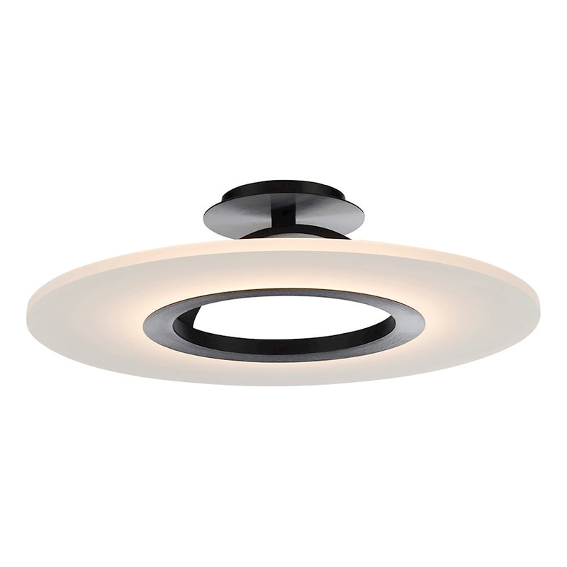 dweLED Elektron LED 1 Light Semi-Flush Mount 3000K, Black/White
