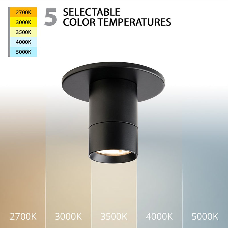 WAC Twist-N-Lite 1Lt LED Regressed Downlight, Black/Clear