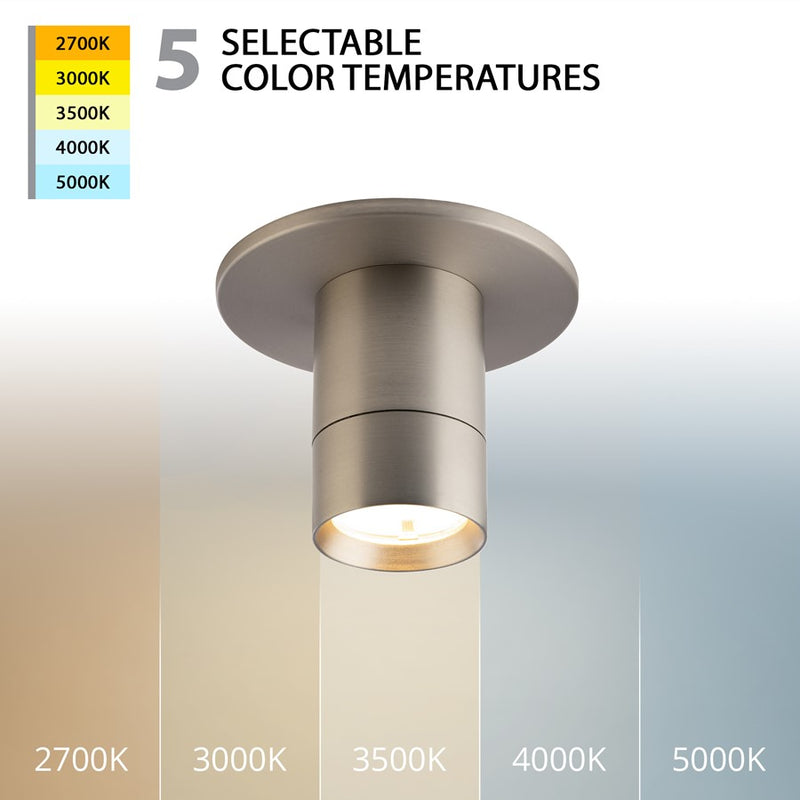 WAC Twist-N-Lite 1Lt LED Regressed Downlight, Nickel/Clear