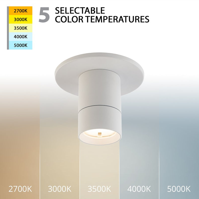 WAC Twist-N-Lite 1Lt LED Regressed Downlight, White/Clear