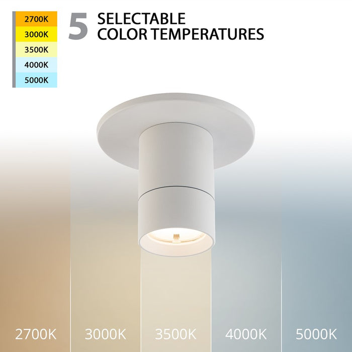 WAC Twist-N-Lite 1Lt LED Regressed Downlight, White/Clear