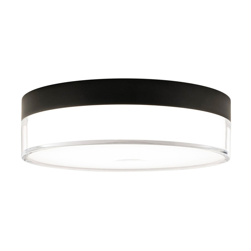 WAC Twist-N-Lite 1Lt LED Flush Mount, Black/Clear/White - FM-240209-CS-BK