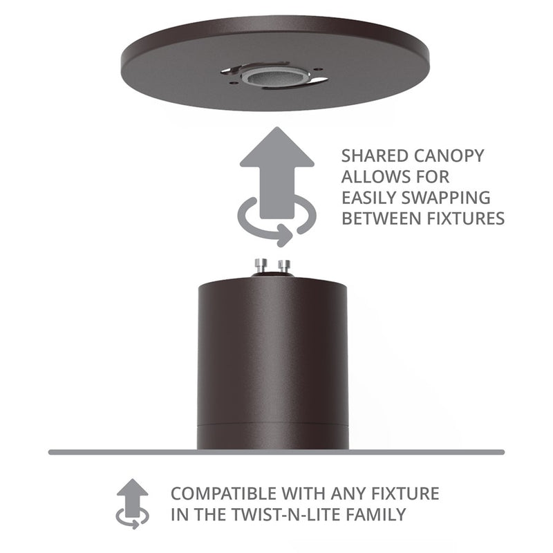 WAC Twist-N-Lite 1Lt LED Flush Mount, Black/Clear/White