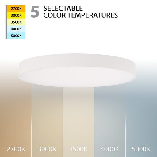 WAC Round 1Lt LED 8" Edgeless Slim Flush Mount, White/White