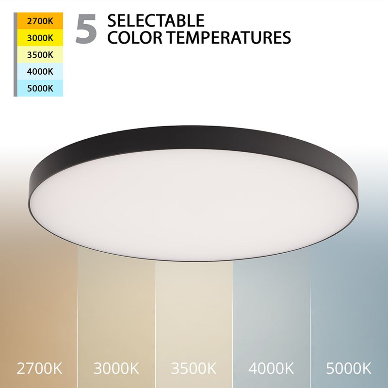 WAC Round 1Lt LED 12" Edgeless Slim Flush Mount, Black/White