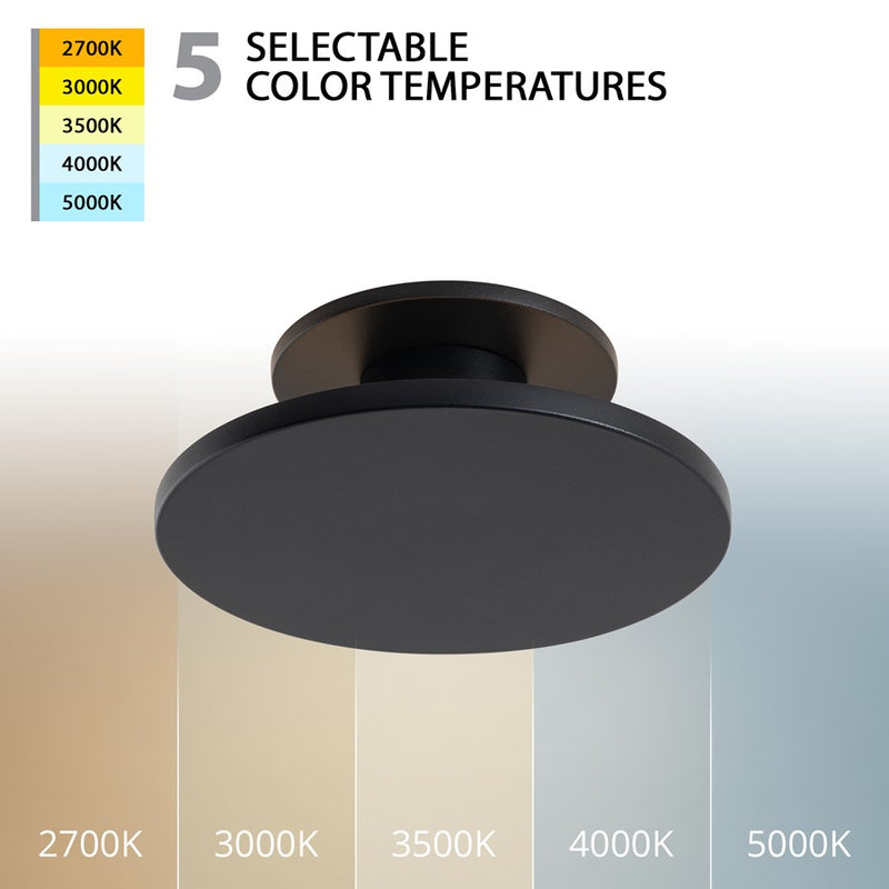 WAC Twist-N-Lite 1Lt LED Semi-Flush Mount/5CCT, Black/White