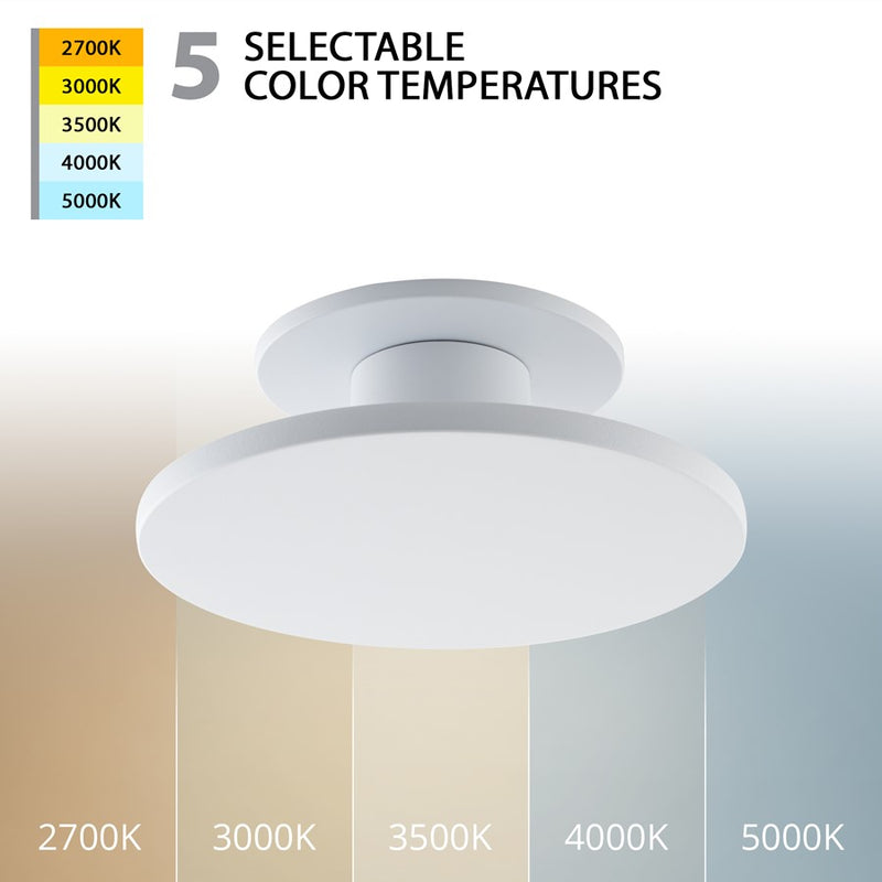 WAC Twist-N-Lite 1Lt LED Semi-Flush Mount/5CCT, White/White