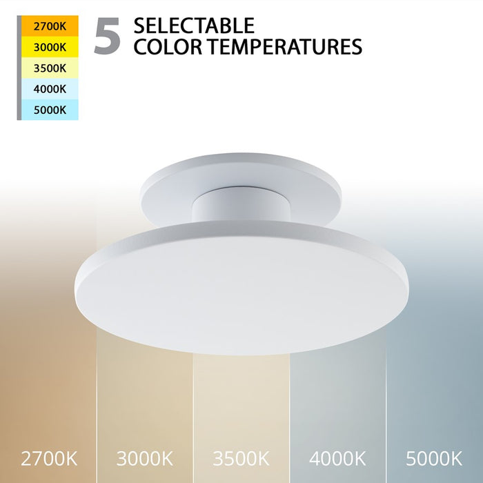 WAC Twist-N-Lite 1Lt LED Semi-Flush Mount/5CCT, White/White