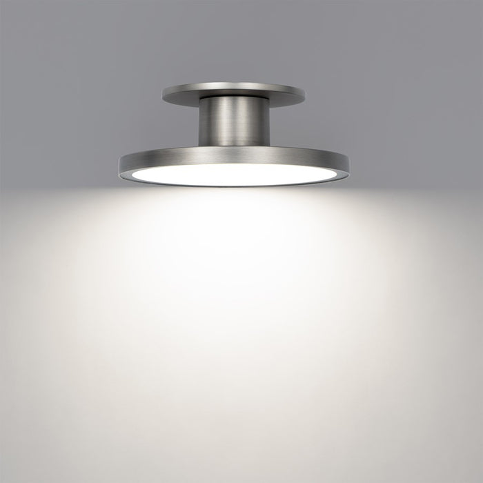 WAC Twist-N-Lite 1Lt 8" LED Semi-Flush Mount, Nickel/White