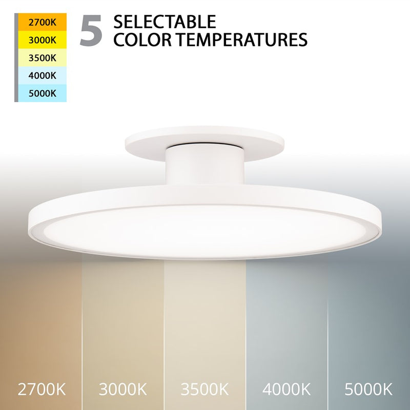 WAC Twist-N-Lite 1Lt 11" LED Semi-Flush Mount, White/White