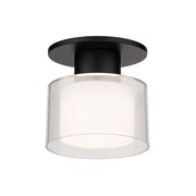 WAC Twist-N-Lite 1Lt LED Semi-Flush Mount, Black/Clear/White - FM-250905-CS-BK