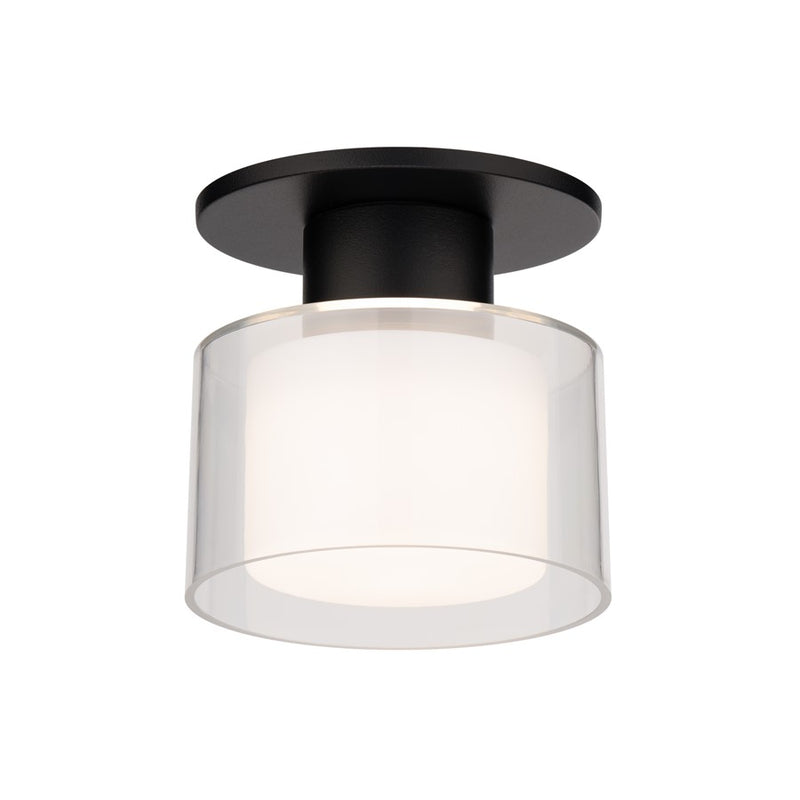 WAC Twist-N-Lite 1Lt LED Semi-Flush Mount, Black/Clear/White - FM-250905-CS-BK