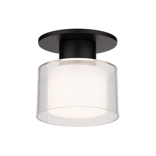 WAC Twist-N-Lite 1Lt LED Semi-Flush Mount, Black/Clear/White - FM-250905-CS-BK