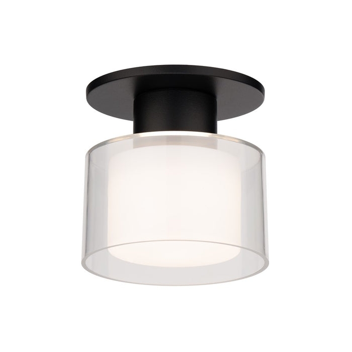 WAC Twist-N-Lite 1Lt LED Semi-Flush Mount, Black/Clear/White - FM-250905-CS-BK