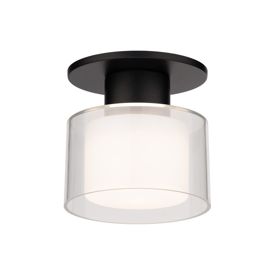 WAC Twist-N-Lite 1Lt LED Semi-Flush Mount, Black/Clear/White - FM-250905-CS-BK