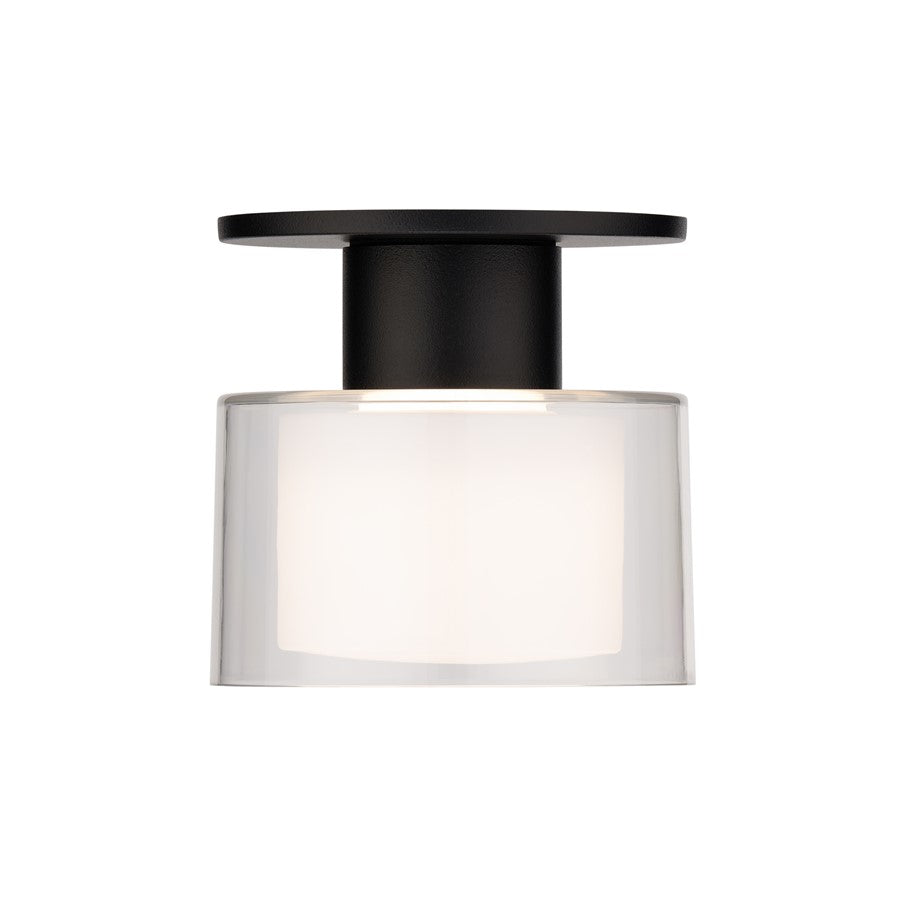 WAC Twist-N-Lite 1Lt LED Semi-Flush Mount, Black/Clear/White