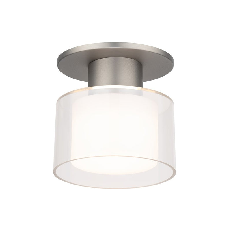 WAC Twist-N-Lite 1Lt LED Semi-Flush Mount, Nickel/Clear/White - FM-250905-CS-BN