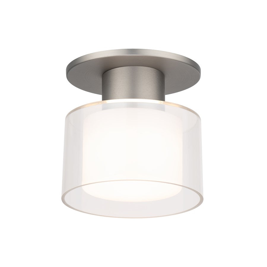 WAC Twist-N-Lite 1Lt LED Semi-Flush Mount, Nickel/Clear/White - FM-250905-CS-BN