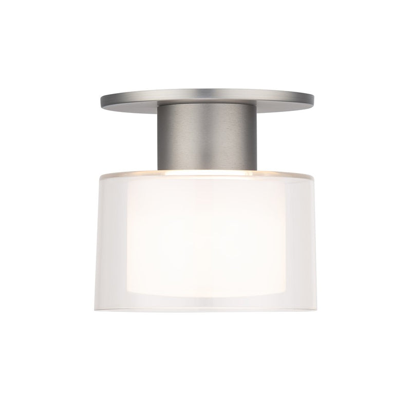 WAC Twist-N-Lite 1Lt LED Semi-Flush Mount, Nickel/Clear/White