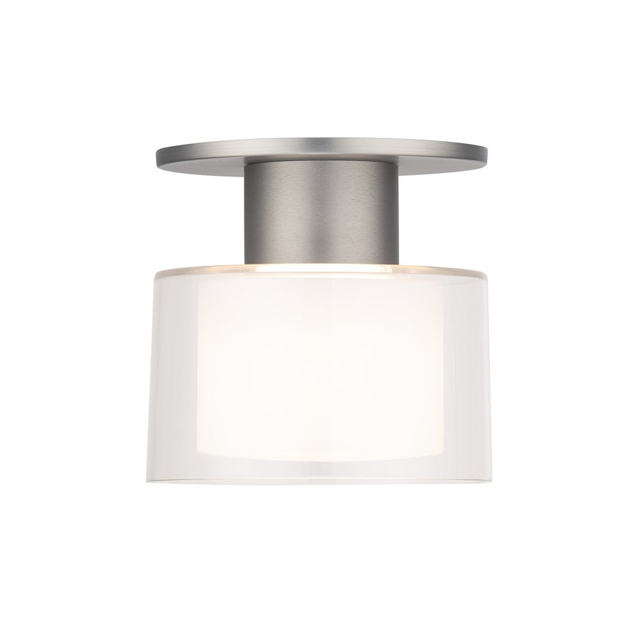 WAC Twist-N-Lite 1Lt LED Semi-Flush Mount, Nickel/Clear/White